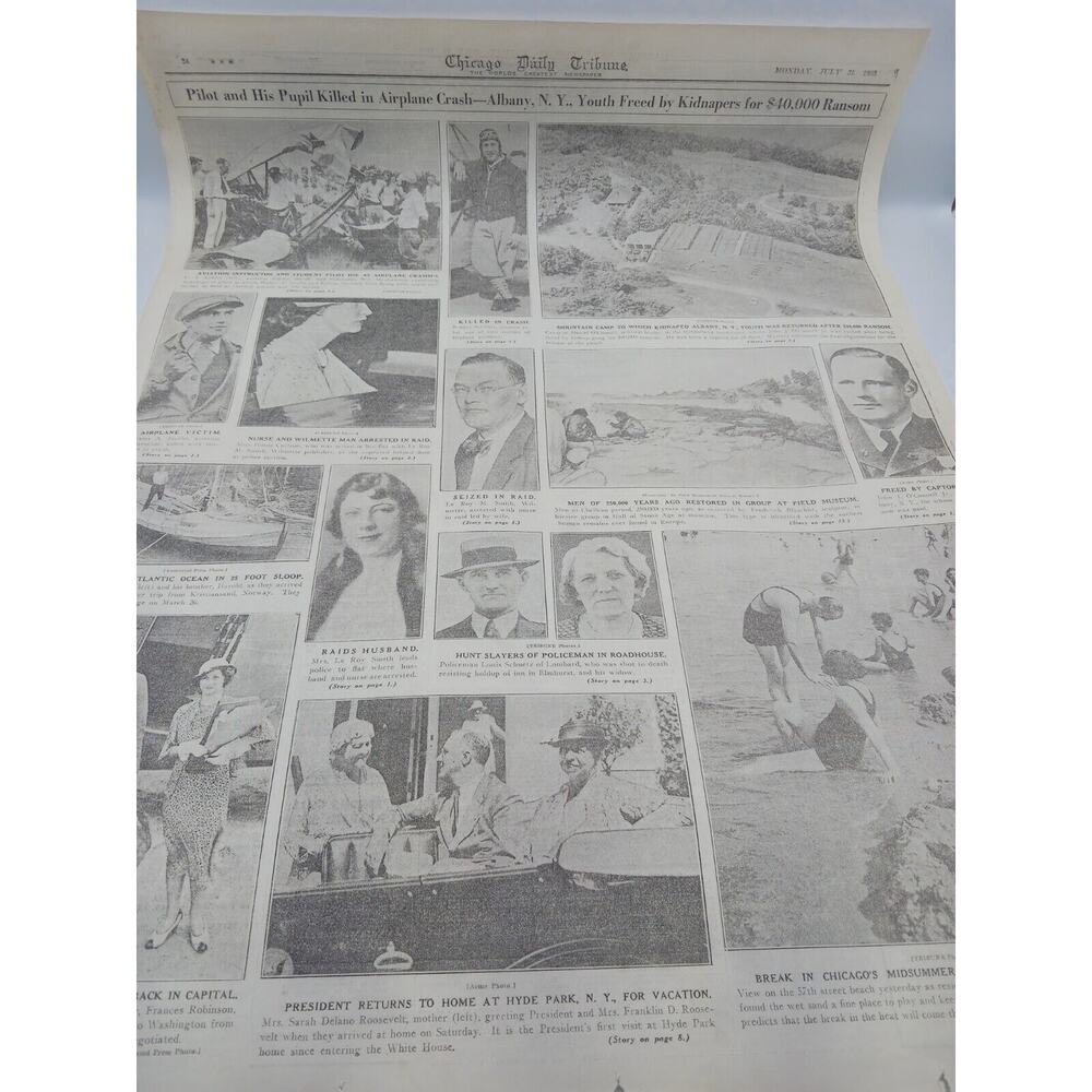 1933 FDR Albany NY Airplane Crash Gen. Hugh S Johnson John J O'Connell Newspaper